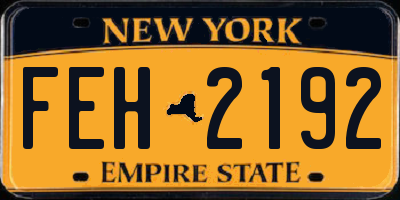 NY license plate FEH2192