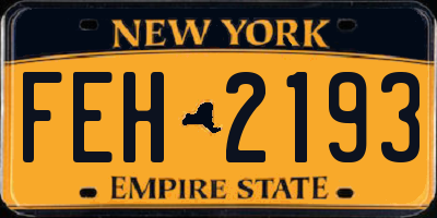 NY license plate FEH2193