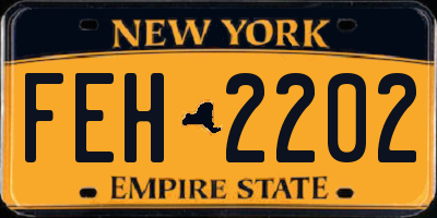 NY license plate FEH2202
