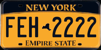 NY license plate FEH2222