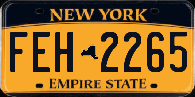 NY license plate FEH2265