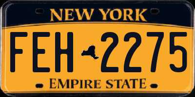 NY license plate FEH2275