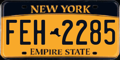NY license plate FEH2285