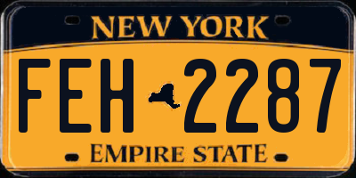 NY license plate FEH2287