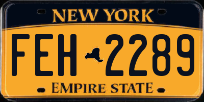 NY license plate FEH2289