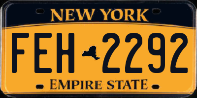 NY license plate FEH2292