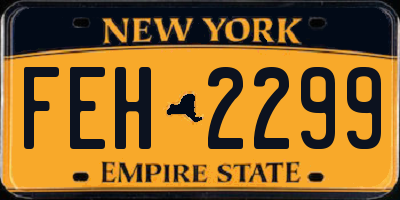 NY license plate FEH2299
