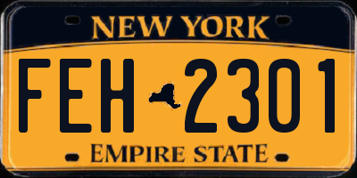 NY license plate FEH2301