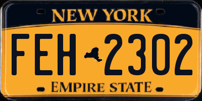 NY license plate FEH2302