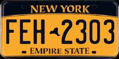 NY license plate FEH2303