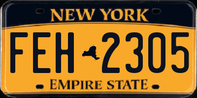 NY license plate FEH2305
