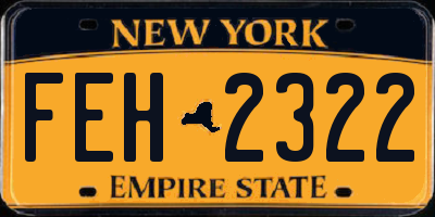 NY license plate FEH2322