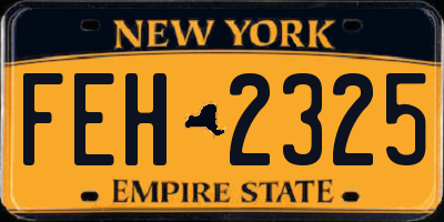 NY license plate FEH2325