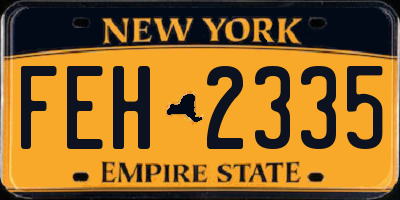 NY license plate FEH2335