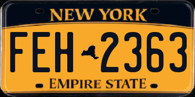 NY license plate FEH2363