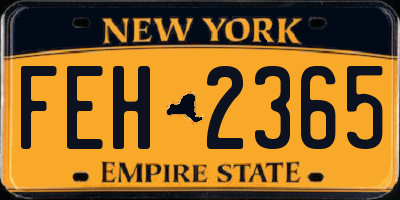 NY license plate FEH2365