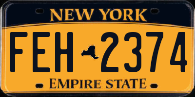 NY license plate FEH2374