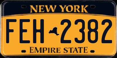 NY license plate FEH2382