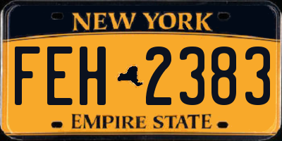 NY license plate FEH2383