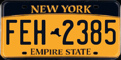 NY license plate FEH2385