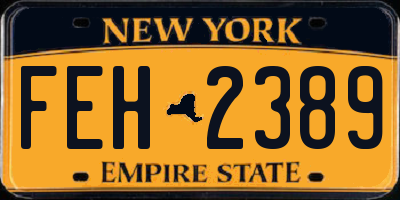 NY license plate FEH2389