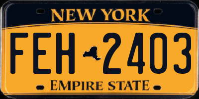 NY license plate FEH2403