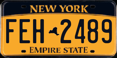 NY license plate FEH2489