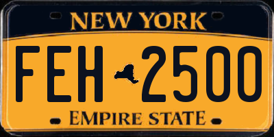 NY license plate FEH2500