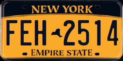 NY license plate FEH2514