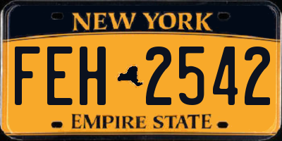 NY license plate FEH2542