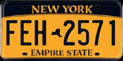 NY license plate FEH2571