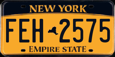 NY license plate FEH2575