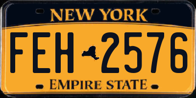 NY license plate FEH2576
