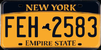 NY license plate FEH2583