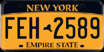 NY license plate FEH2589