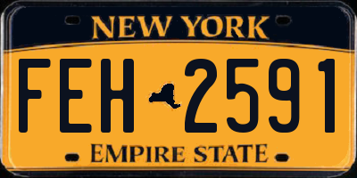 NY license plate FEH2591