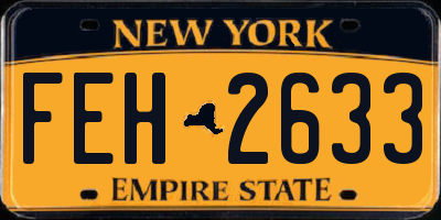 NY license plate FEH2633