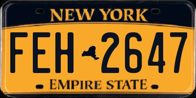 NY license plate FEH2647