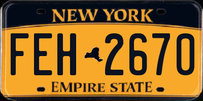 NY license plate FEH2670