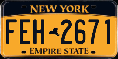 NY license plate FEH2671