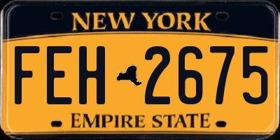 NY license plate FEH2675