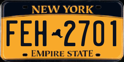 NY license plate FEH2701