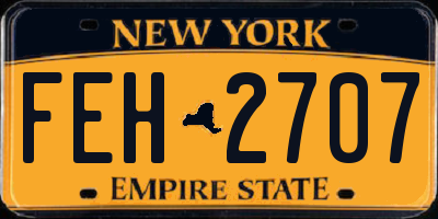 NY license plate FEH2707