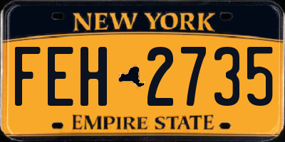 NY license plate FEH2735