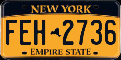 NY license plate FEH2736