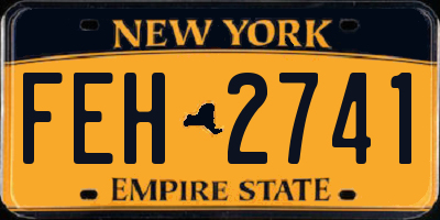 NY license plate FEH2741