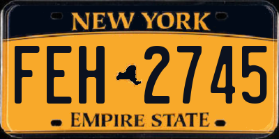 NY license plate FEH2745