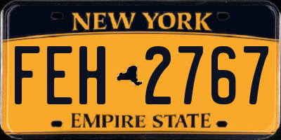 NY license plate FEH2767