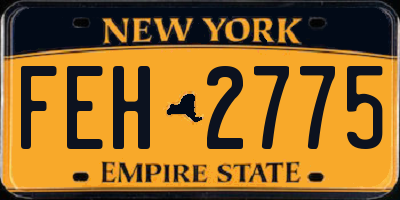 NY license plate FEH2775