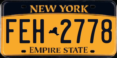 NY license plate FEH2778
